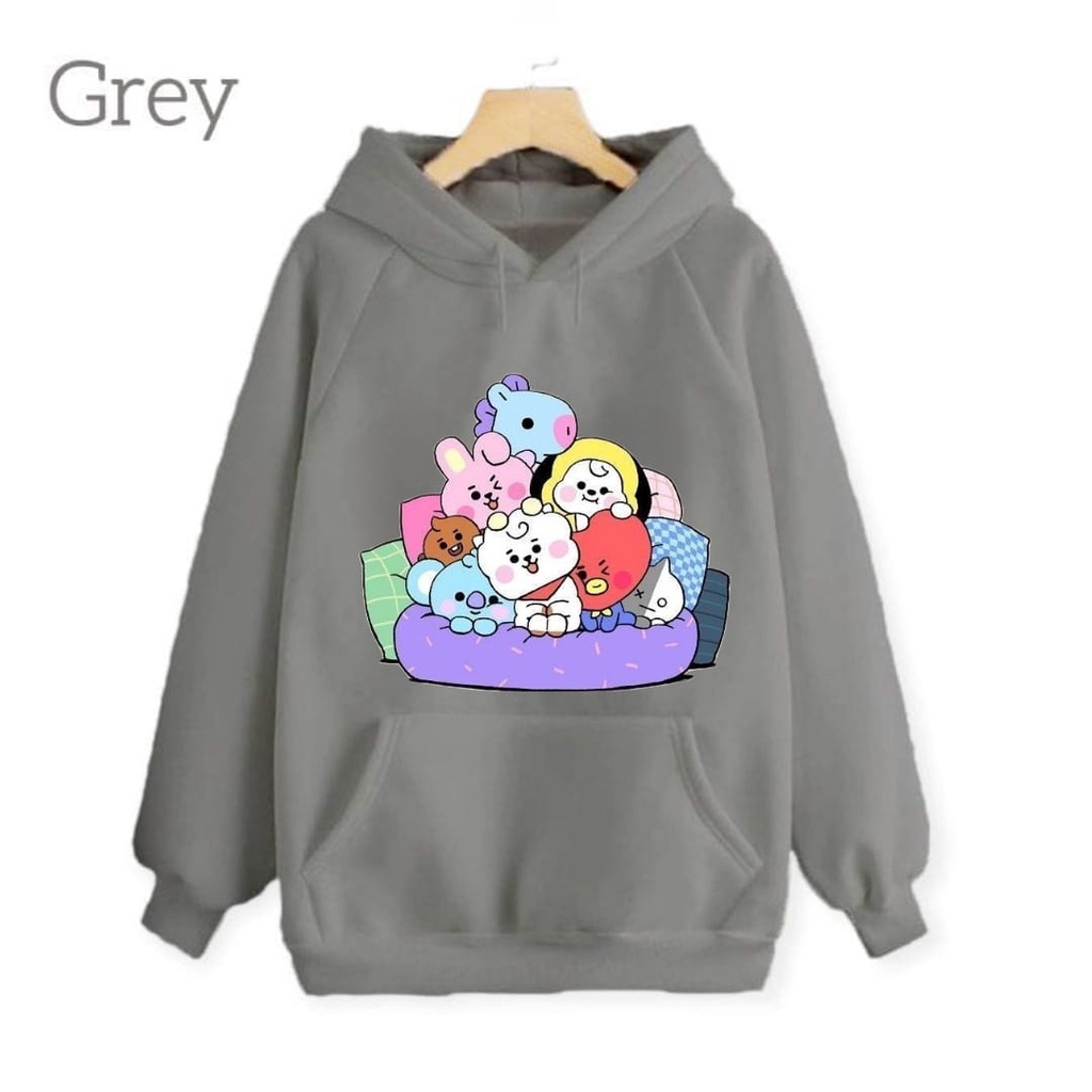 Hzl_outfit Sweater Hoodie Kantong Anak-Anak Team BTS21 9Warna S.M.L.XL
