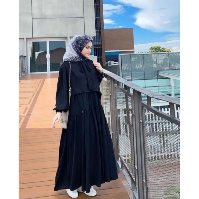 HANA DRESS GAMIS BUSUI TERBARU 2 in 1 OUTER INNER CRINGKLE