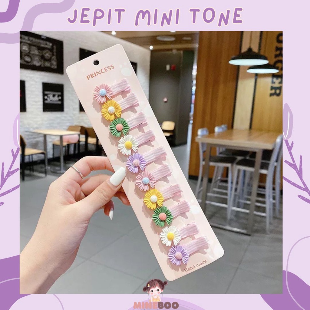 mineboo -  JEPIT RAMBUT MINI TONE 10PCS / Set Jepitan Rambut Anak Icon Karakter Import / Jepit Rambut Anak Karet Motif Karakter