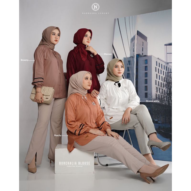 Ready Stock Terbaru Dress Nadheera Luxury. COD ||Terbaru  COD BURCHALIA BLOUSEsize S-XXL ORI BY NADH