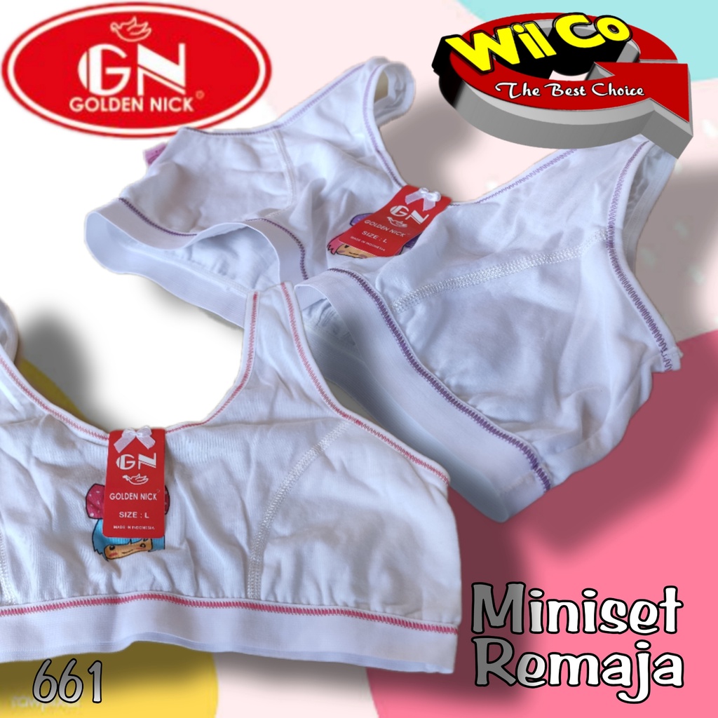 K661 - [Harga Per 1 Pcs] MINISET ANAK WANITA PAKAIAN DALAM ANAK GOLDEN NICK SIZE M - XL