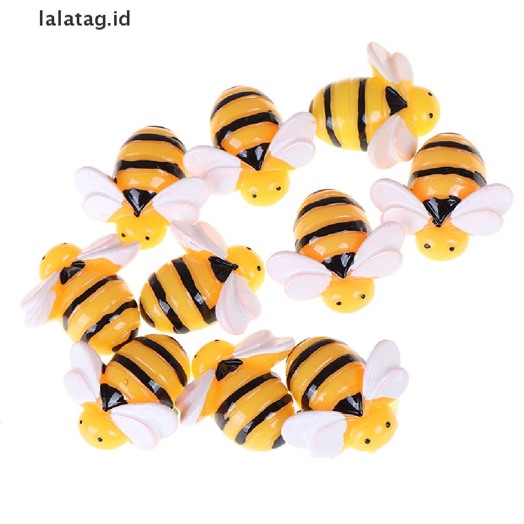 [lalatag] 10pcs Flat Back Resin Cabochon Bee DIY Flatback Scrapbooking Hiasan Craft [ID]