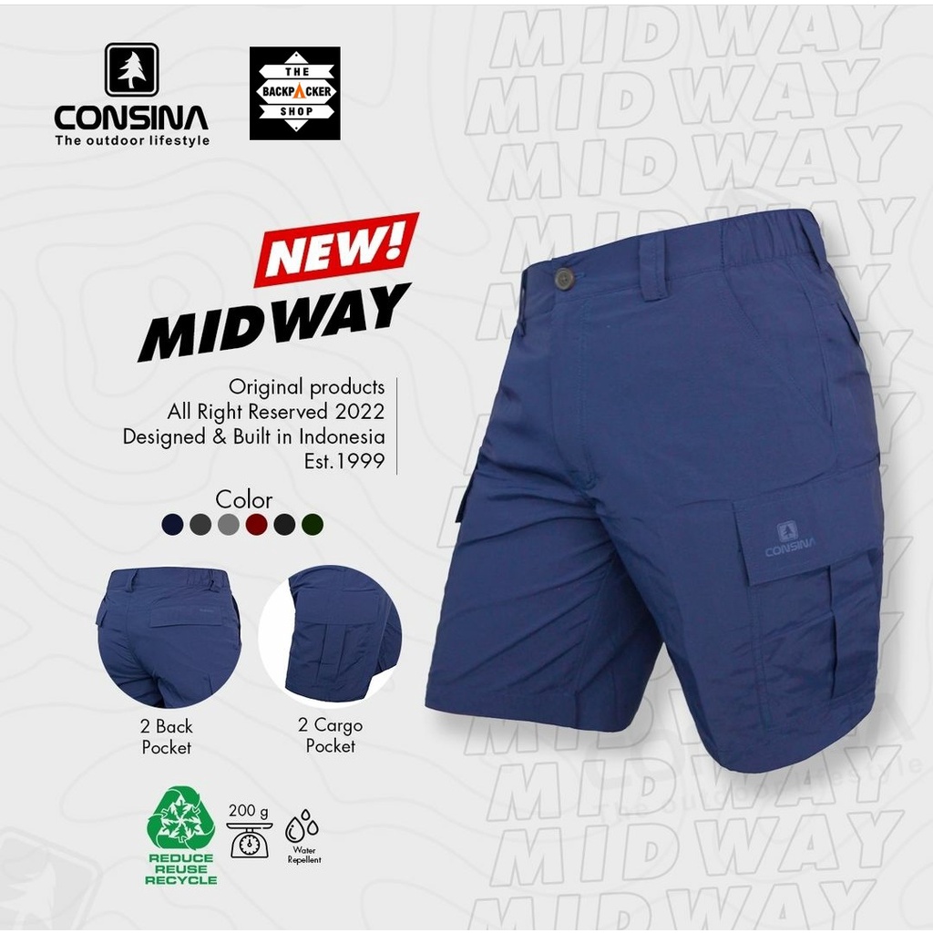 CONSINA MIDWAY CELANA PENDEK OUTDOOR GUNUNG CARGO ORIGINAL