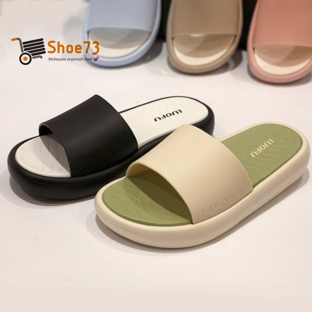 LUOFU E 7208 E01DW SIZE 36-40 | Sandal selop jelly wanita | Sendal kokop cewek impor