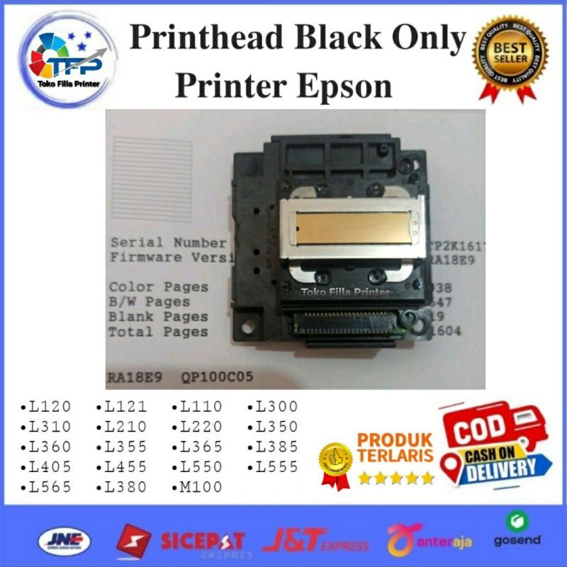 Printhead Black Only Printer Epson L120 L121 L110 L300 L310 L210 L220 L350 L360 L355 L365 L385 L405 