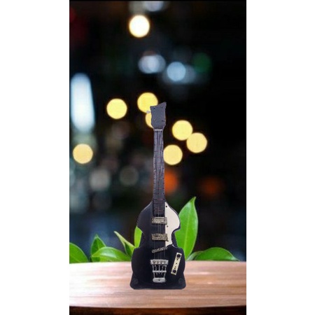 MINIATUR BASS GITAR HOFNER HITAM