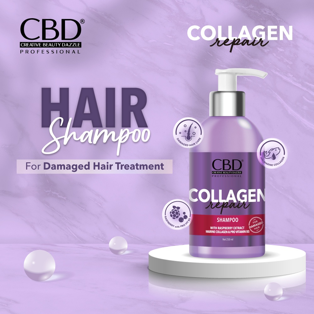 CBD COLLAGEN REPAIR SHAMPOO 250ml - TERDAFTAR BPOM - SHAMPO CBD MURAH