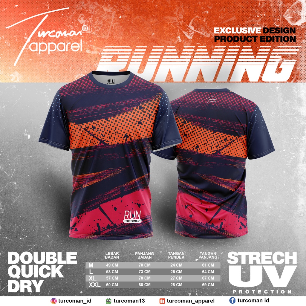 jersey running pria dryfit fullprint custom kerah oblong lengan pendek