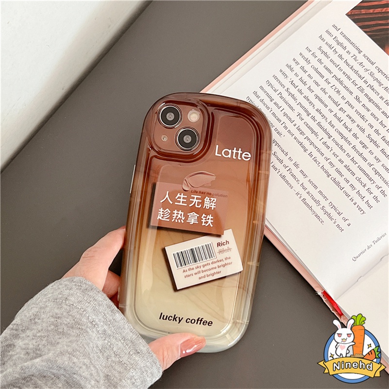 IPHONE Casing Kompatibel Untuk Iphone14 13 12 11 Pro Max X Xr Xs Max8 7 6 6s Plus SE Fashion Jelly Bening Case Label Kopi Casing Ponsel Airbag Bumper Shockproof Soft Case Cover Pelindung