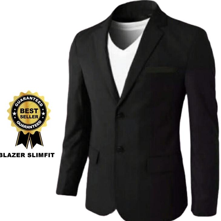 HLA TERLARIS  JAS PRIA WARNA HITAM UKURAN XXL / JAS BLAZER PRIA BIG SIZE / JAS PRIA FORMAL JUMBO Rea