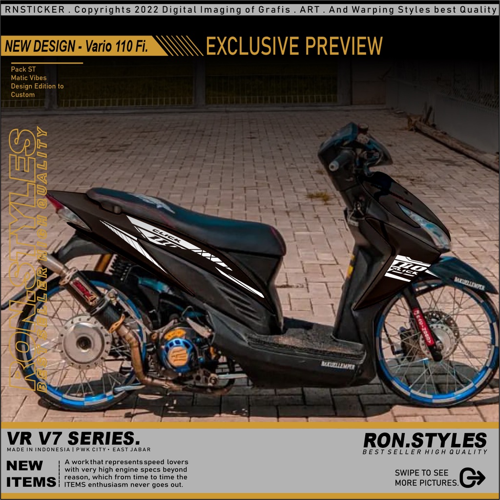 V7 Cutting Striping Vario 110 fi Stiker Vario 110 fi Striping Variasi Vario old new design copy transparan mode