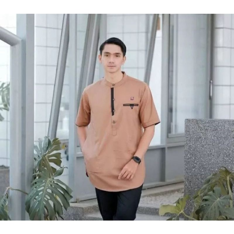 BAJU KOKO KURTA SAGHARA - KURTA DEWASA LENGAN PENDEK - MATERIAL TOYOBO - SIZE M L XL XXL