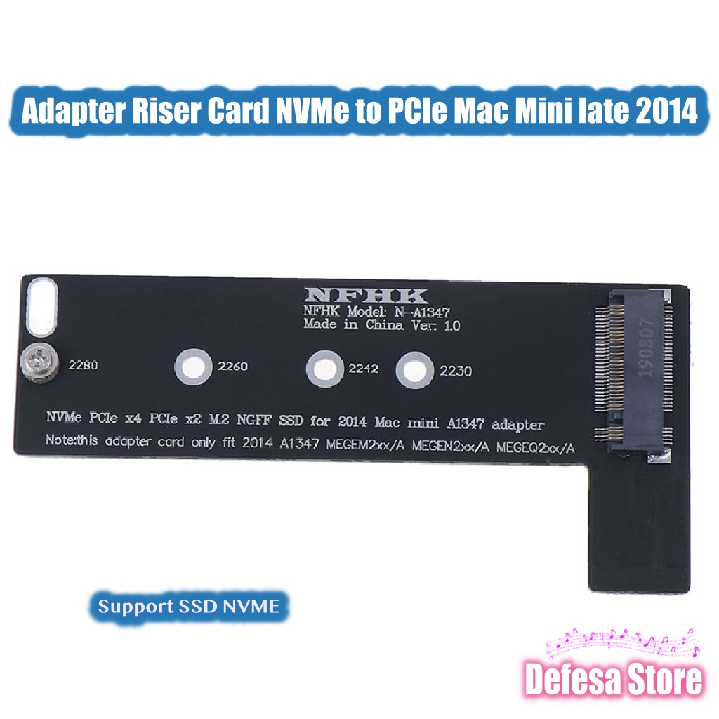 Adapter Riser Card NVMe to PCIe Mac Mini A1347 late 2014
