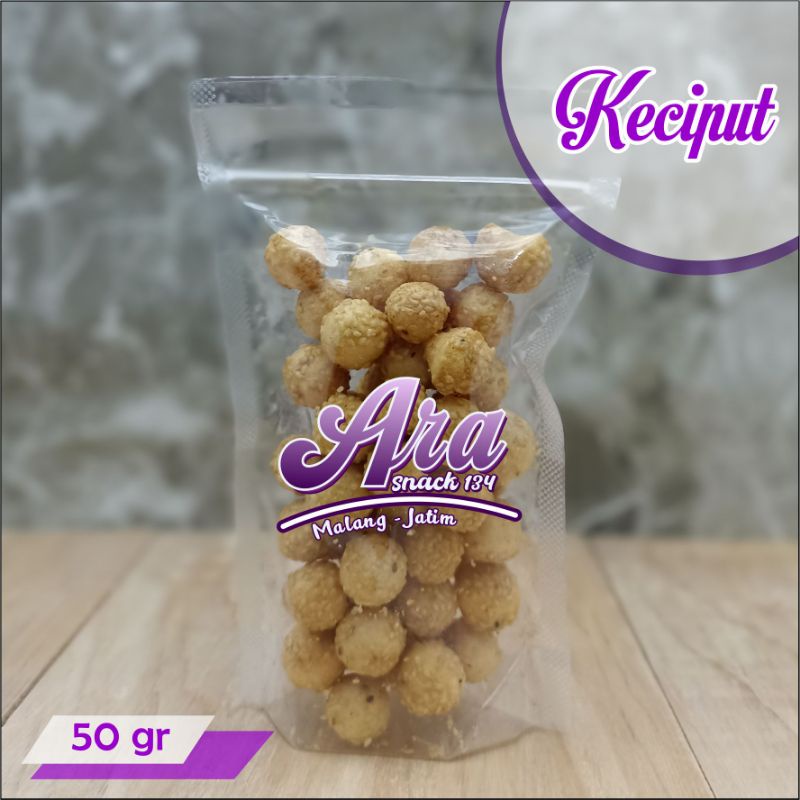 

Snack makanan ringan cemilan keciput bulat kemasan 50gr