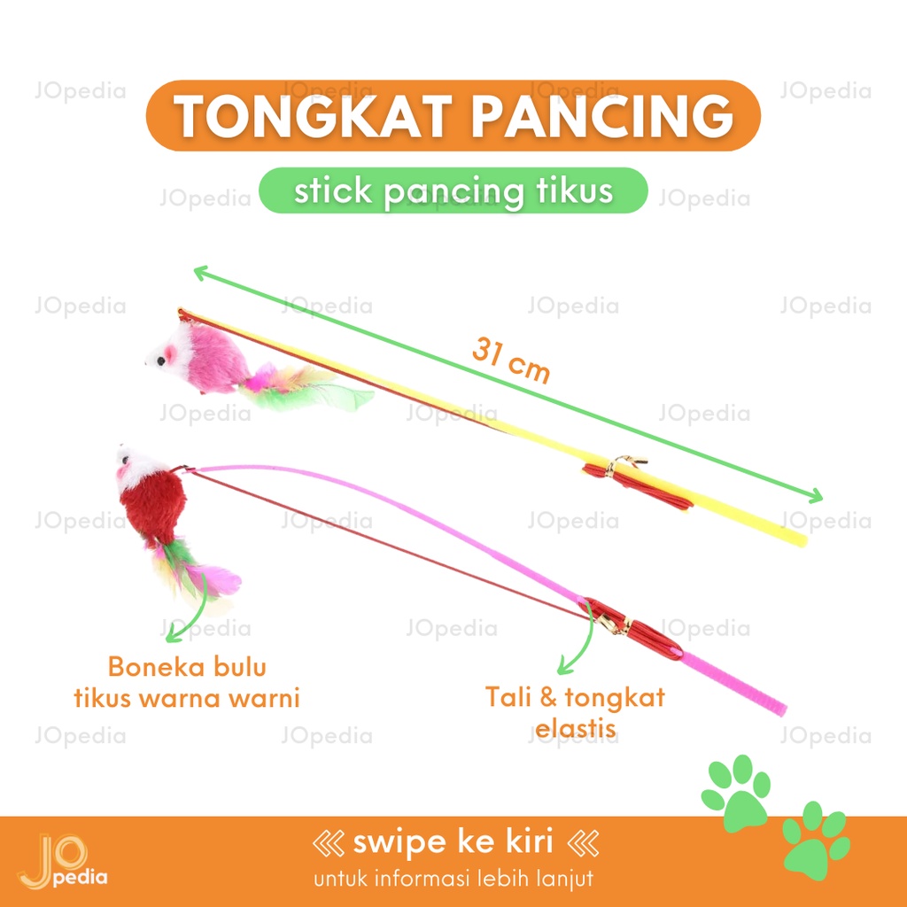 TONGKAT PANCING TIKUS Mainan Kucing Tongkat Bulu Stick Pancing Cat Toy