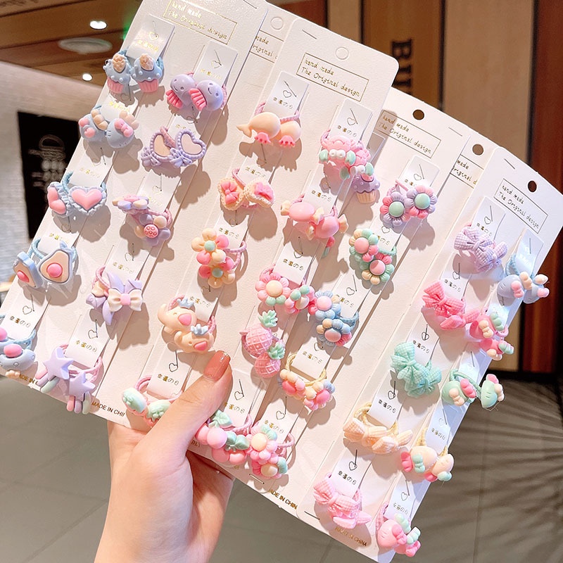 [MTOYS] IKAT RAMBUT KOREA ANAK ICON KARAKTER LUCU 1 SET 40 PCS - SH2017