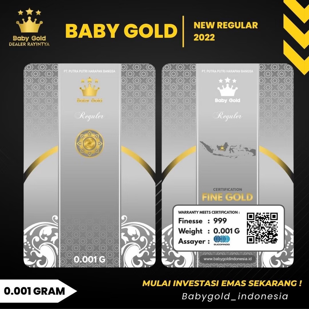 LM 24 Karat Asli Emas Kecil Mini Babygold 0.001 gram Microgram Minigram Bandung