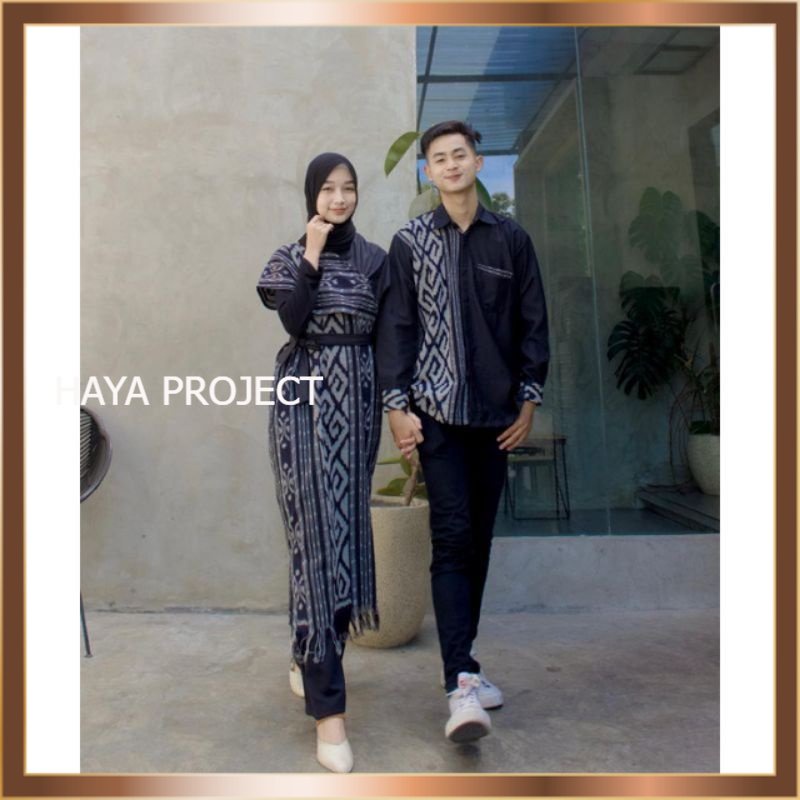 baju couple sarimbit - dress aurora - couple batik - tenun
