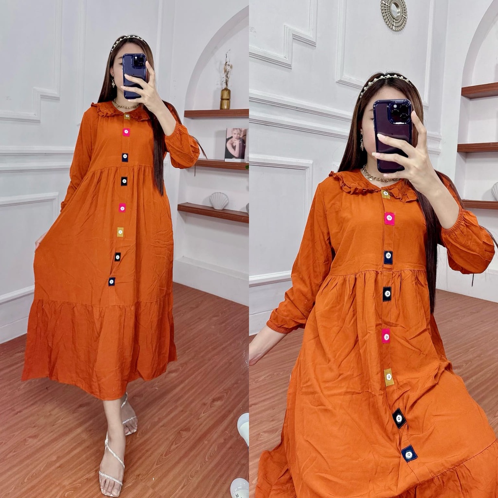 Gamis glessa viral - gamis loly ld 110 pb 130 - gamis midi kekinian-GLESSA BATA
