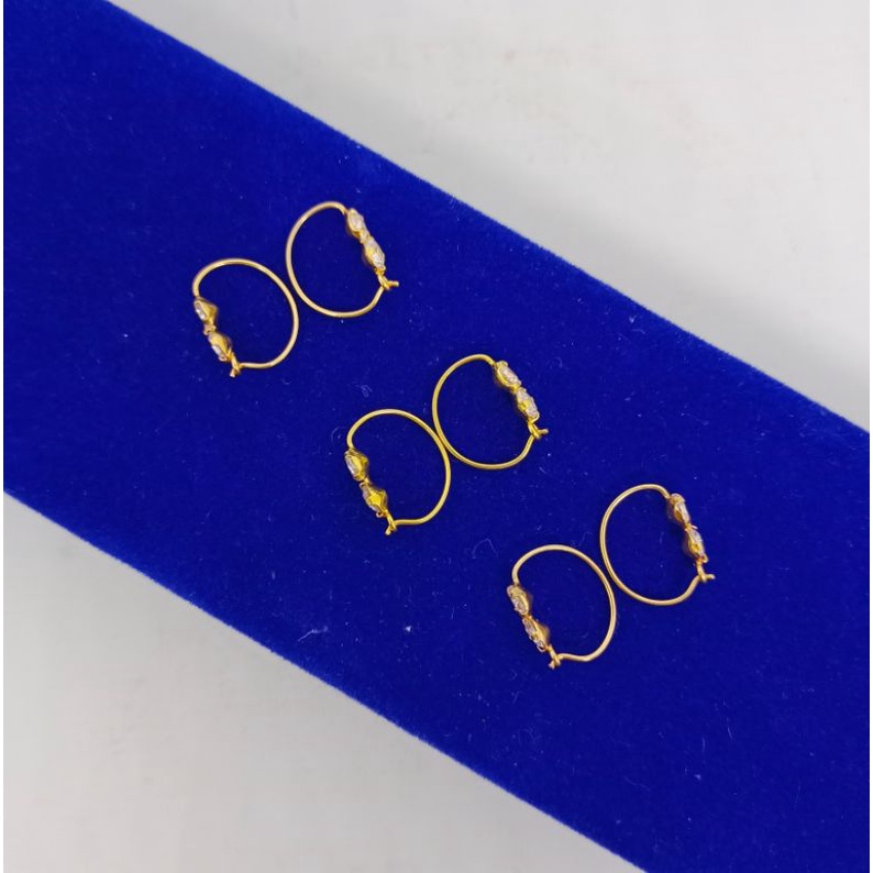 anting bayi/ anak perak asli silver925 lapis emas anting knip anak/ bayi perhiasan perak lapis emas