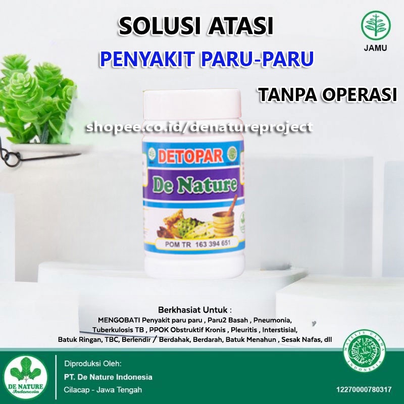 Jual Obat Detopar De Nature Obat Herbal Paru Paru Basah Paru2 / Paru