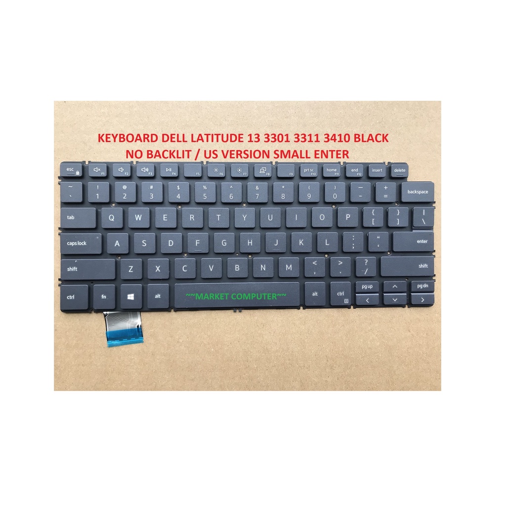 KIBOT KEYBOARD LAPTOP NOTEBOOK ULTRABOOK DELL LATITUDE 13 13.3 3410 3301 3311 P129G P129G001 HITAM N