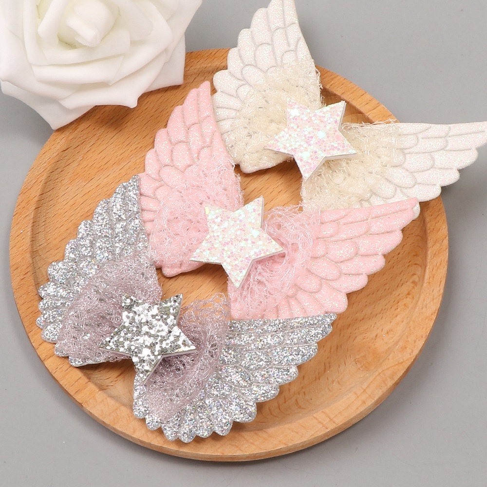 FAIRY ANTIQUE ANGEL WING GIRL KIDS BOW HAIR CLIP GLITTER COLOR PRINCESS RIBBON PIN SAYAP WINGS AKSESORIS RAMBUT ANAK BUTTERFLY KUPU-KUPU KUPU KOREA KOREAN STYLE