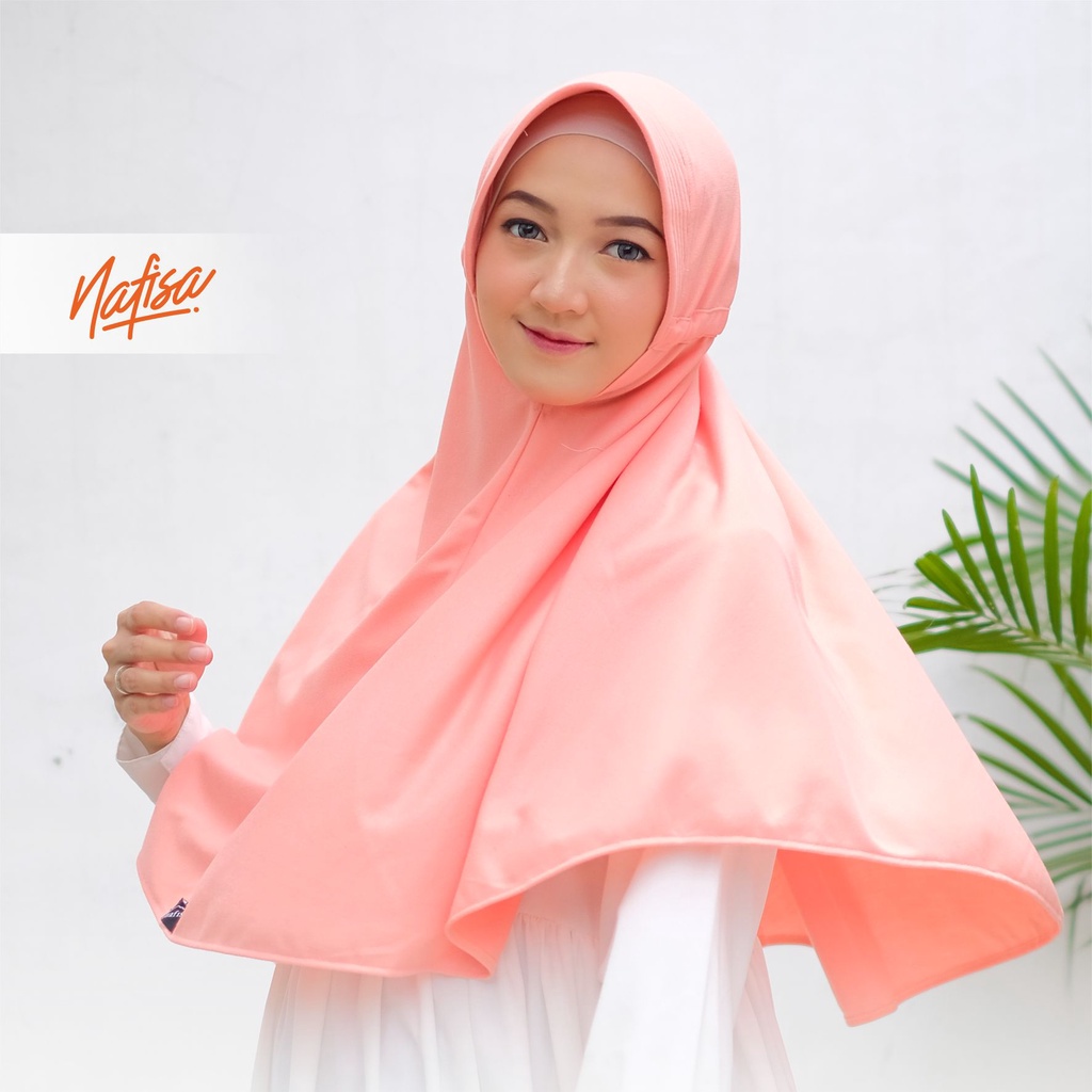 Jilbab Instan Serut Home Statis NAFISA SANTAI | Hijab Serut Instan Pet Kecil Antem Kaos Khimar Kerudung