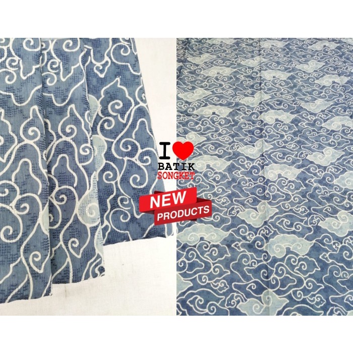 Batik Doby Abu Pastel Motif 2 Dobi Dobby Bahan Kain Batik Atbm Mega Mendung