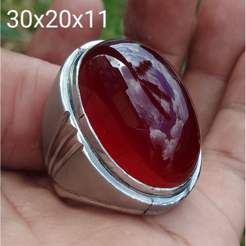 CINCIN BATU AKIK  RED CEMPAKA ACEH ASLI NATURAL100%