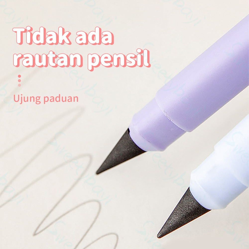 Sweetybayi Eternal pencil premium Pensil eternal tanpa isi untuk sekolah Pensil abadi Pensil tanpa batas rautan