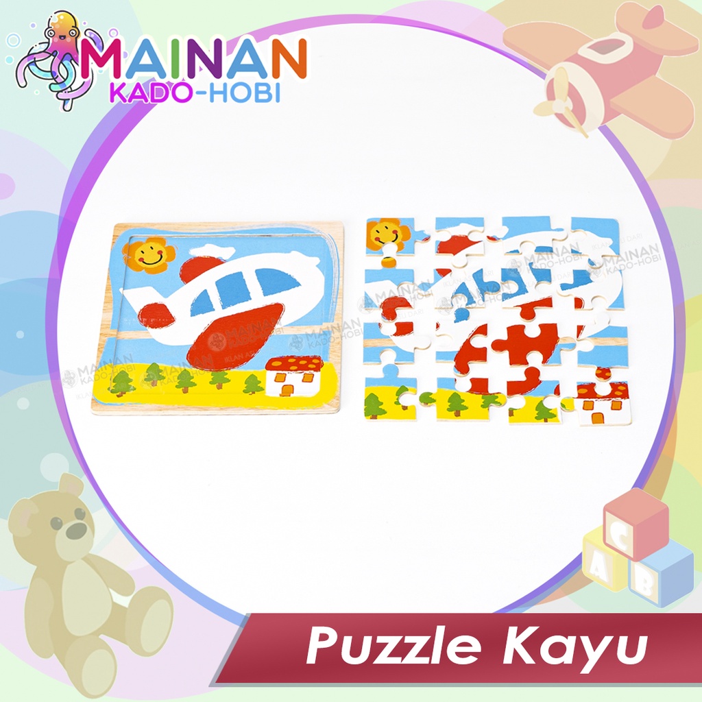 MAINAN EDUKASI TEMPEL PUZZLE BERGAMBAR KARAKTER LUCU USIA 1-5 TAHUN