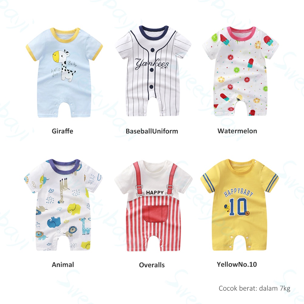 Sweetybayi Jumper romper baju bayi import Baby playsuit newborn lucu motif karakter Romper bayi