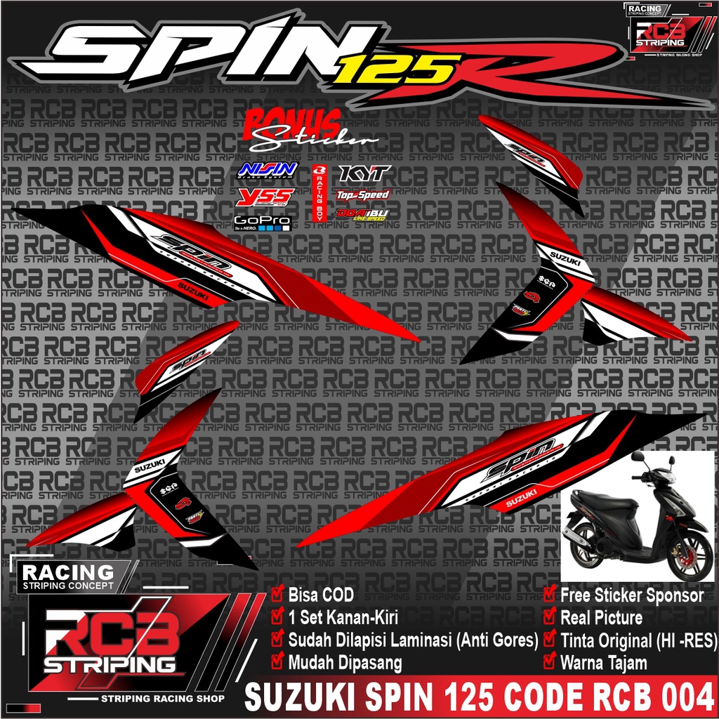 sticker suzuki spin 125 / list variasi spin 125 / striping spin 125 Variasi stiker spin Rcb 004