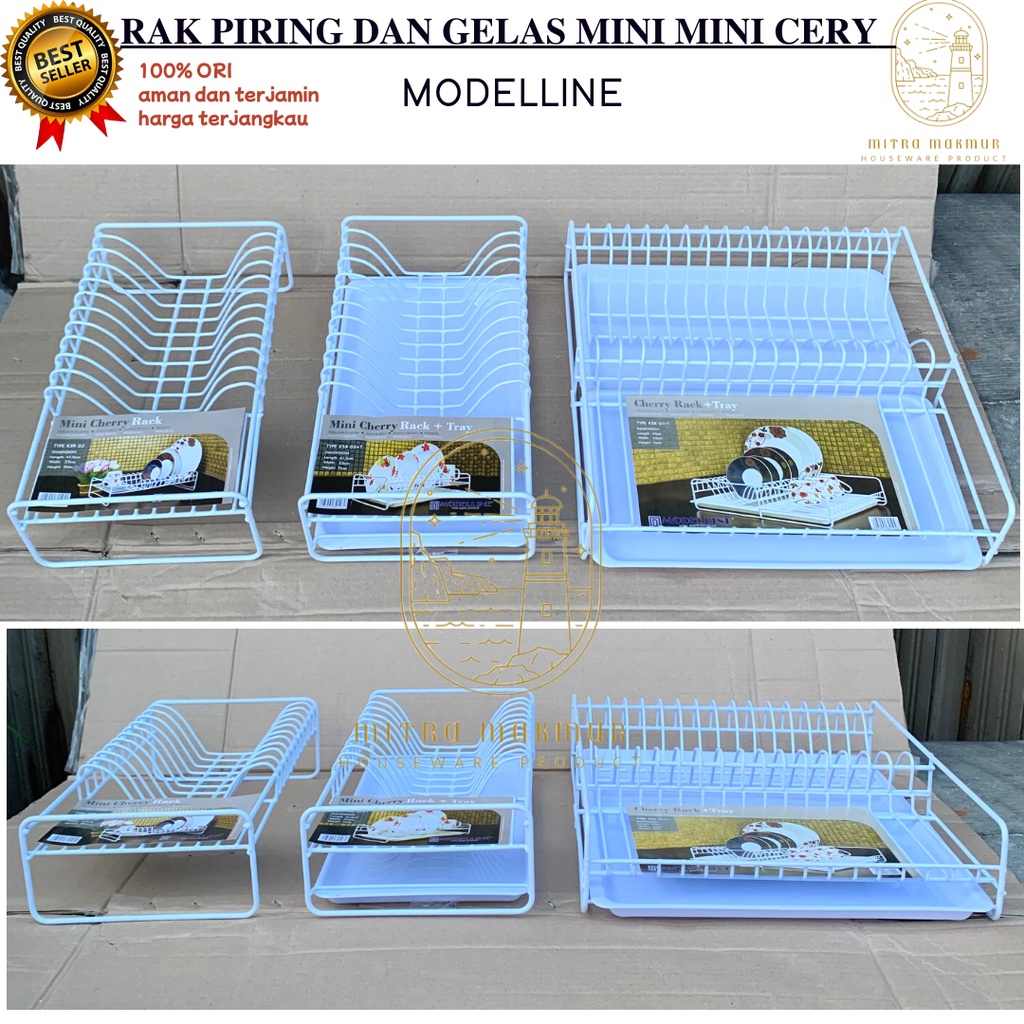 NEW!! RAK PIRING GELAS MINI POLOS DAN NAMPAN / MINI RACK CHERRY + TRAY MODELLINE