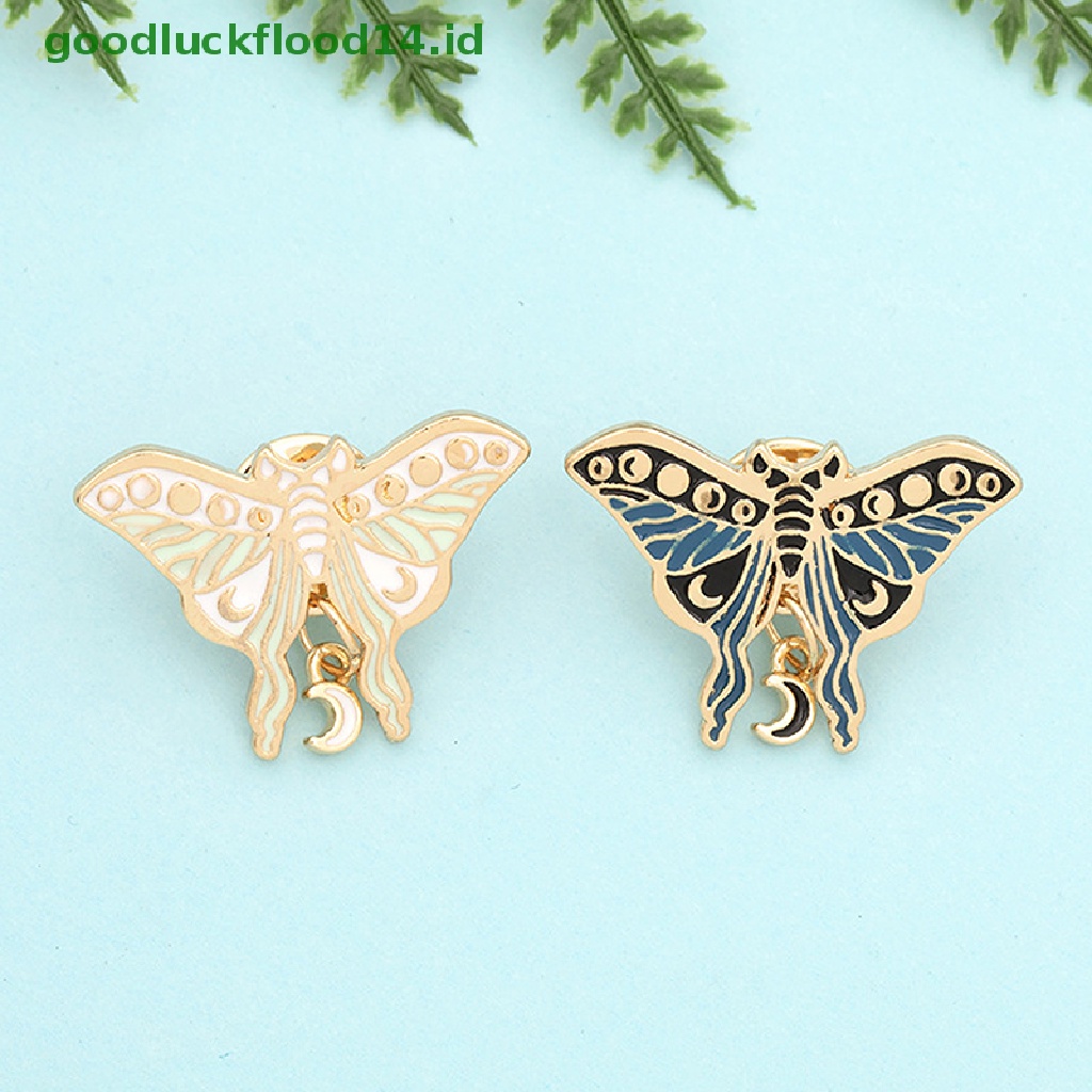 [GOOGFOUR] Butterfly Bros Enamel Pin Lencana Ngengat Imlek Fase Bulan Bros Perhiasan Hadiah [TOP]