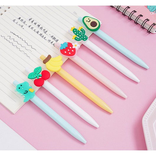 ⭐️𝐈𝐇𝐒 𝟎𝟏𝟕 𝐋𝐚𝐦𝐩𝐮𝐧𝐠⭐️Pulpen Karakter Kartun Buah Pena Gel Motif Karakter Lucu Pen Cute Student Japanese