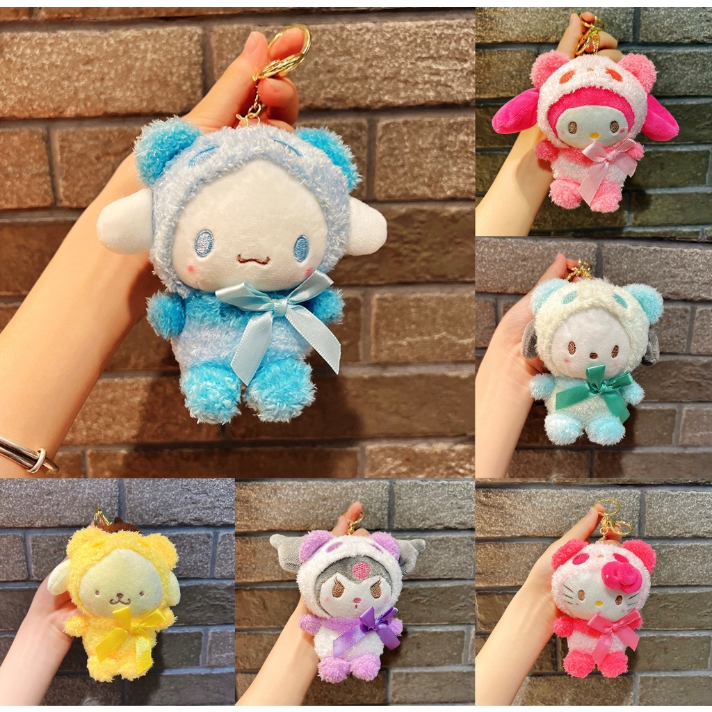 KEYCHAIN GANTUNGAN KUNCI  MELODY CINNAMOROLL KUROMI POMPOMPURIN POCHACCO DOG HELLO KITTY HOODIE