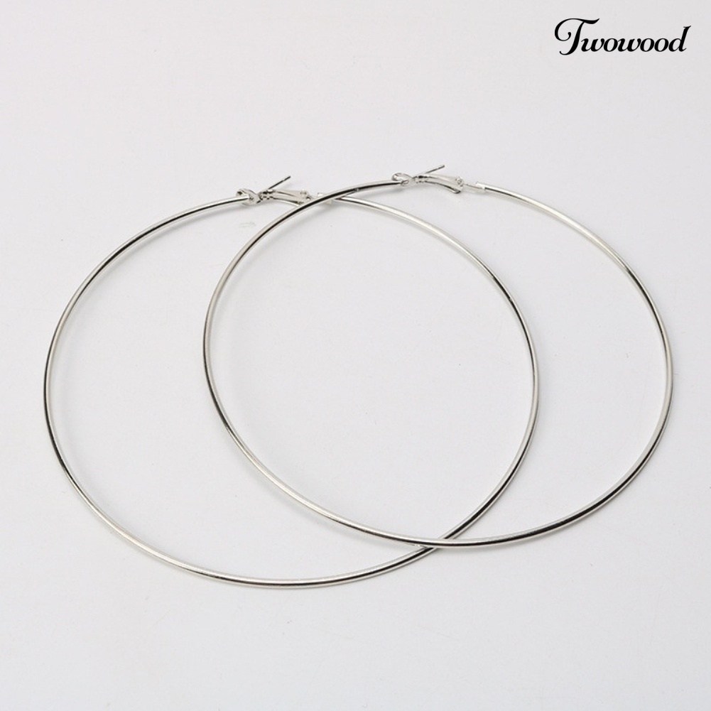 Twowood Simple Wanita Berongga Lingkaran Besar Hoop Earrings Pesta Pernyataan Perhiasan Hadiah Teman