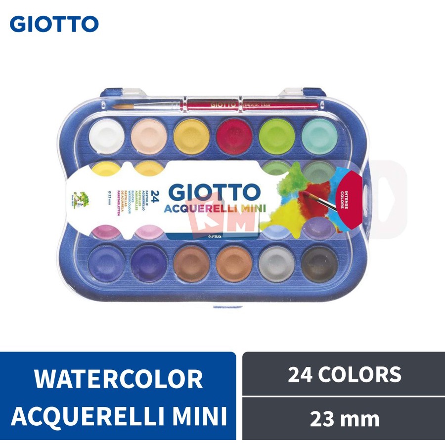 Giotto Acquerelli Mini 24 Warna Water Color Cake / Cat Air 23mm 352600