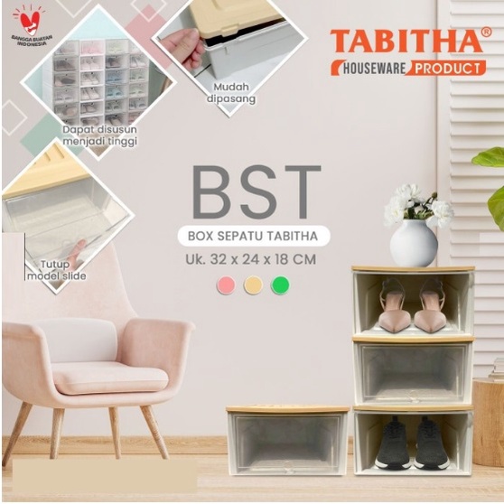 BESAR Tabitha Box Sepatu Serbaguna / Rak Sepatu / Tempat Sepatu Stackable Kotak Sepatu Tebal Shoes