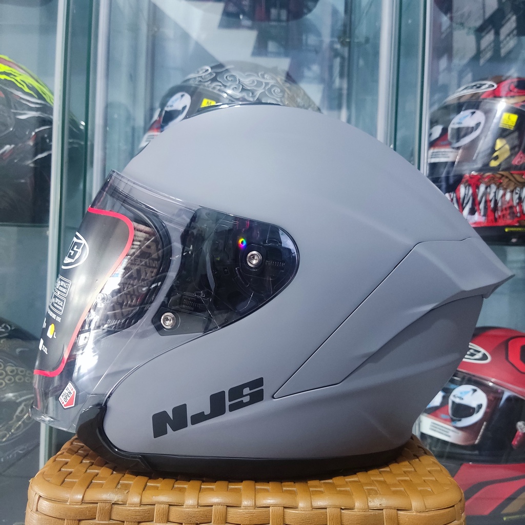 HELM NJS KAIROZ SOLID STONE GREY DOFF HALF FACE NJS KAIROZ
