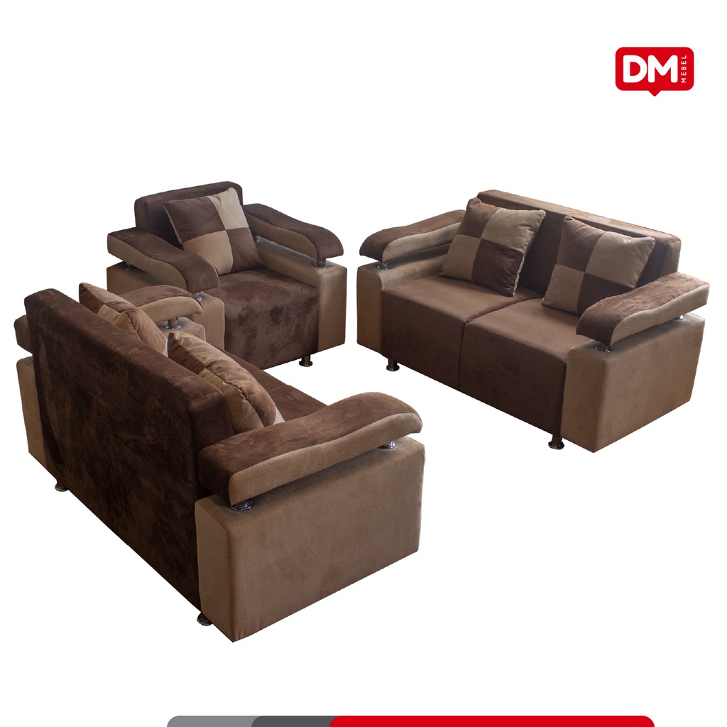 Sofa Tangan Lengkung 221 Bludru - DM Mebel