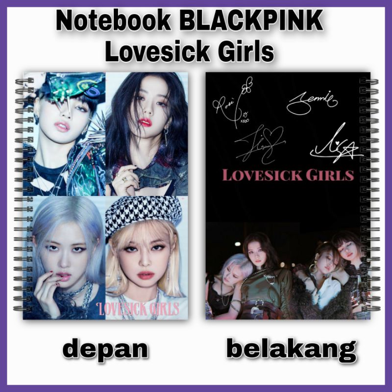 

[Unaverse] NOTEBOOK A6 BLACKPINK LOVESICK GIRLS Buku Jennie Jisoo Lisa Rose