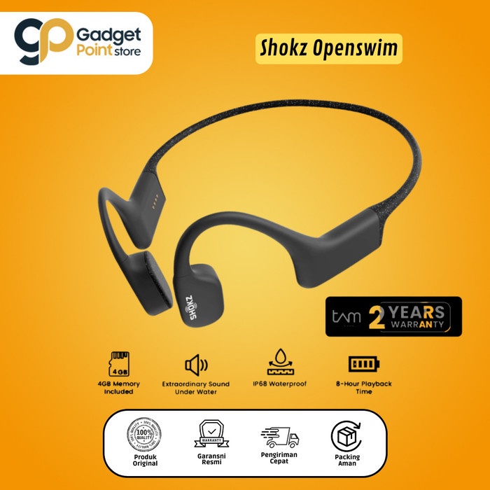 Shokz Openswim Open-Ear MP3 Swimming Headphones - Garansi Resmi