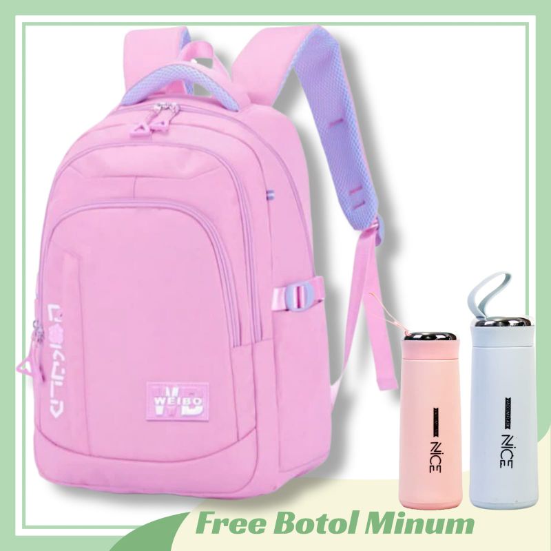Tas Sekolah Anak Perempuan SMP SMA Ransel Wanita Premium WEIBO Backpack Besar