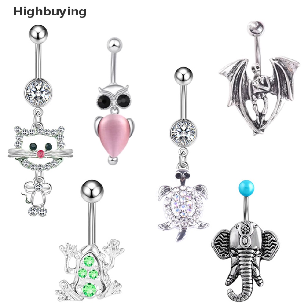 Hbid Cincin Kancing Perut Kucing Stainless Steel Belly Body Jewelry Ornament Glory