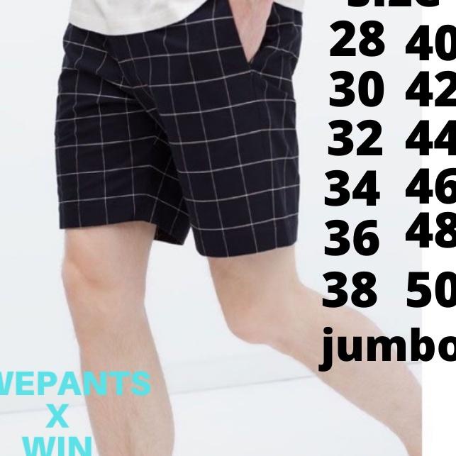 Ready Stok Celana pendek pria lagi hits tartan kotak2 pendek jumbo celana jumbo bigsize tartan terla