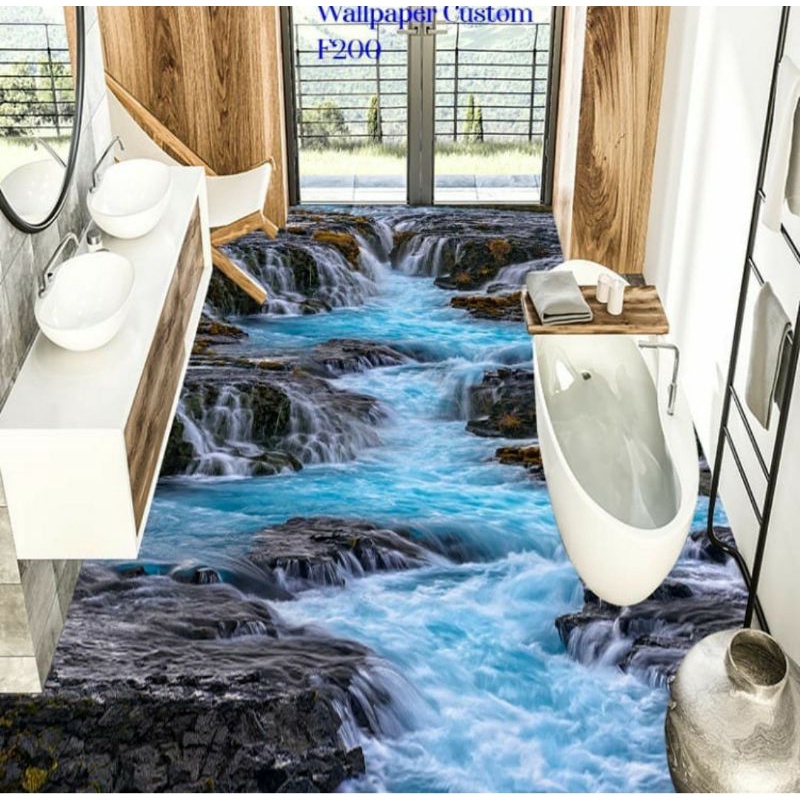 STIKER LANTAI 3D | WALL STIKER CUSTOM LANTAI TEMA LAUT