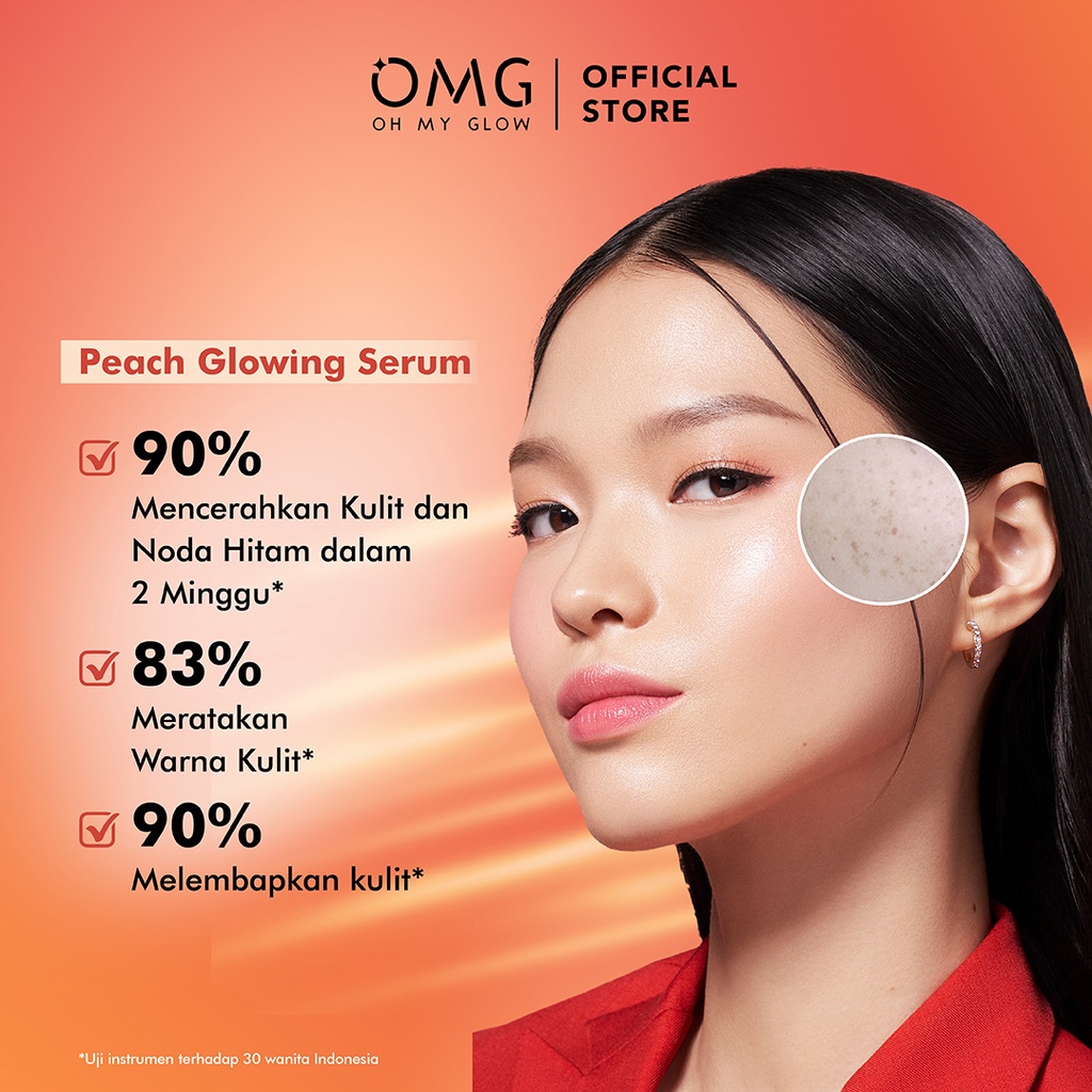 Bisa COD OMG OH MY GLOW Peach Glowing Serum 20 ml - Serum Pencerah untuk Kulit Sehat &amp; Glowing Rumah Cantik 354 MEDAN